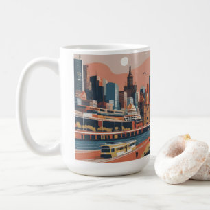 Melbourne Vintage Poster Kaffeetasse