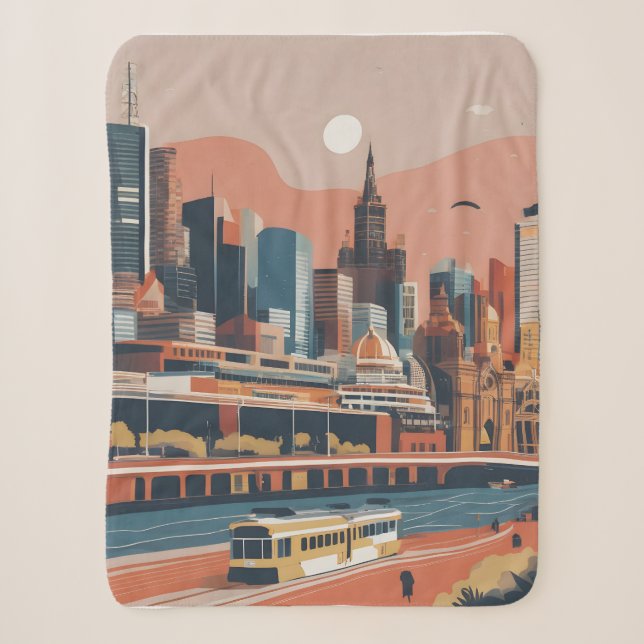 Melbourne Vintage Poster Sherpadecke (Vorderseite)