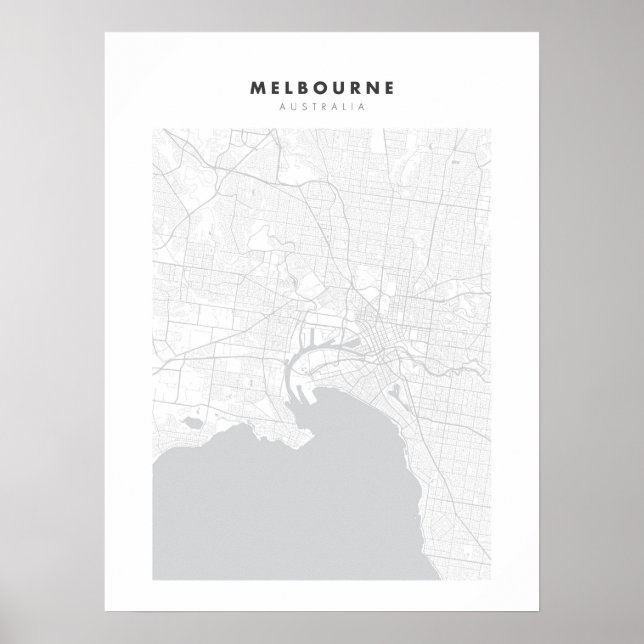 Melbourne White City Map Poster (Vorne)