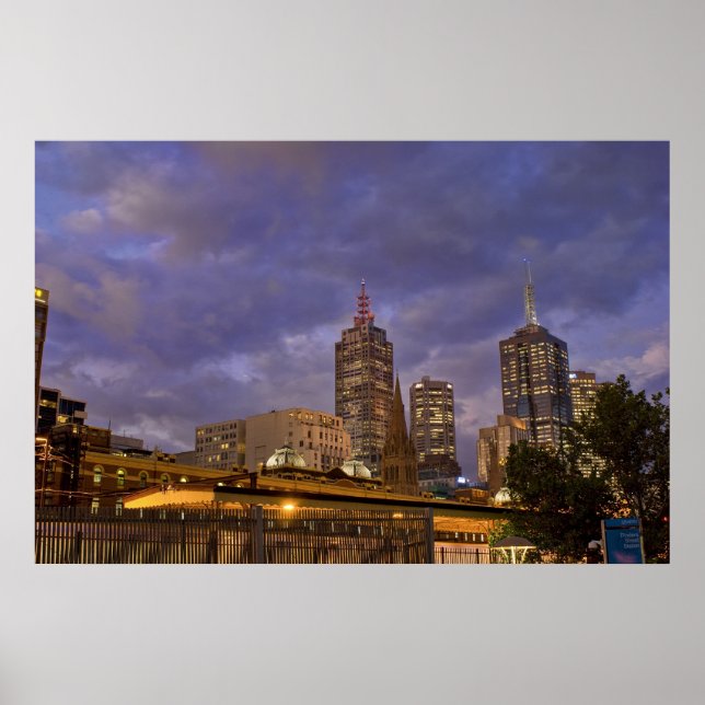 Melbuorne Skyline Poster (Vorne)