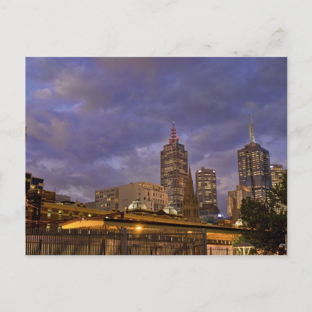 Melbuorne Skyline Postkarte (Vorderseite)