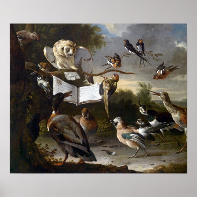 Melchior d'Hondecoeter Das Konzert der Vögel Poster (Vorne)