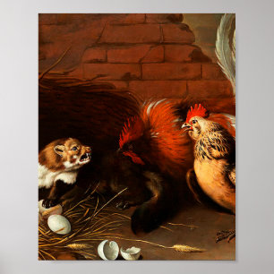 Melchior d'Hondecoeter - Vögel in einem Park Poster
