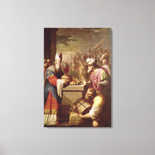 Melchizedek anbietenbrot und Wein Leinwanddruck