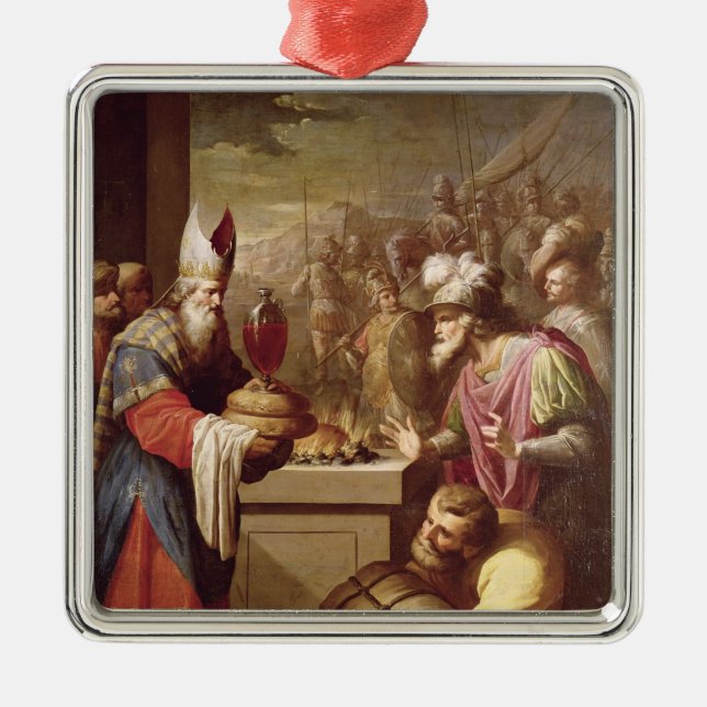 Melchizedek anbietenbrot und Wein Silbernes Ornament (Vorne)