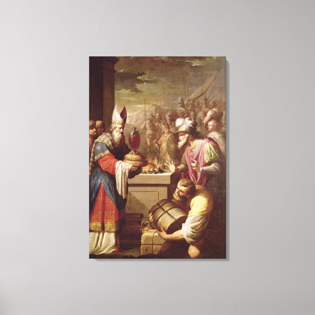 Melchizedek bietet Brot und Wein an Leinwanddruck (Vorderseite)
