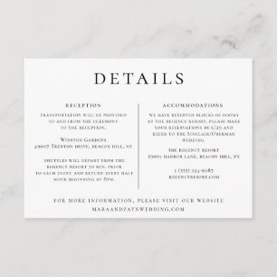 Meldebogen für Hochzeitdetails Einladung