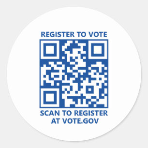 Melden Sie sich an, um den QR-Code blau und weiß z Runder Aufkleber