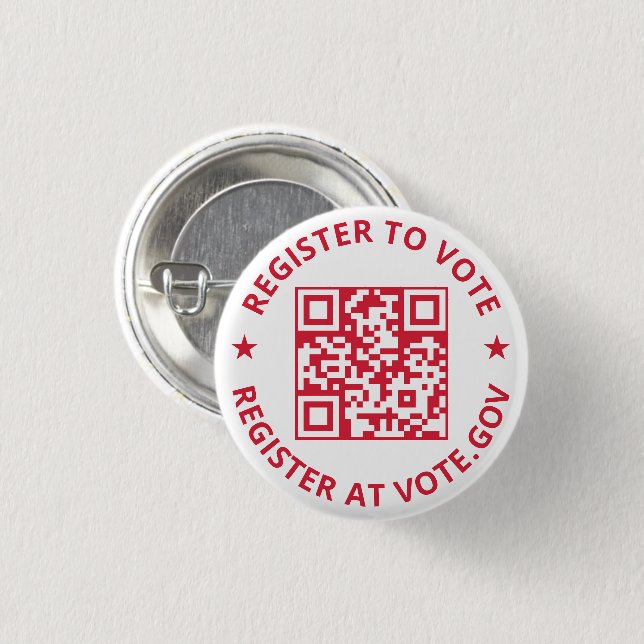 Melden Sie sich an, um den QR-Code rot und weiß zu Button (Vorne & Hinten)