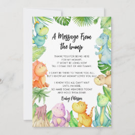 Meldung aus der Bump Dinosaur Baby Shower Card Einladung