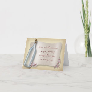 Meldung aus einer Flasche ~ Liebe notecard Karte