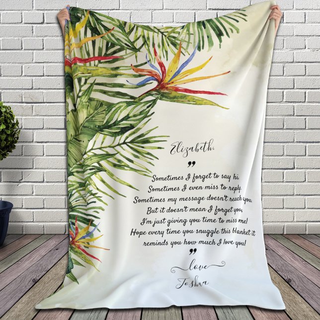 Meldung der Liebe Blanket Custom Message Tropical Sherpadecke (Von Creator hochgeladen)