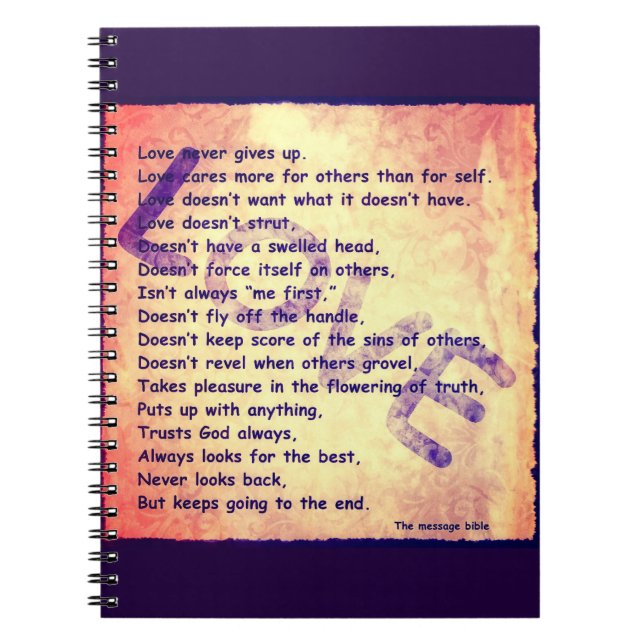 Meldung der Liebe Notizblock (Vorderseite)