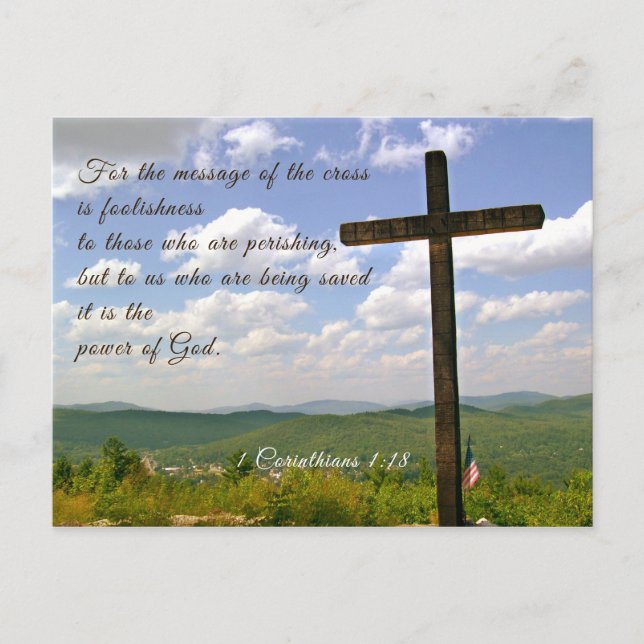 Meldung der Postkarte "Christliche Kreuzschrift" (Vorderseite)