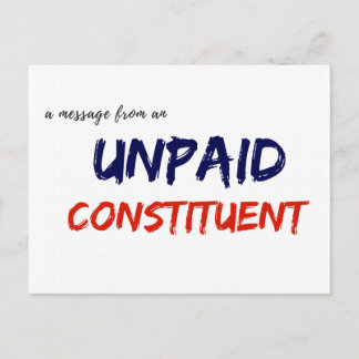 Meldung einer unbezahlten konstituierenden Postkar Postkarte