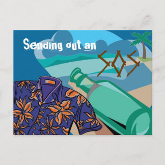 Meldung in einer Flasche Postkarte