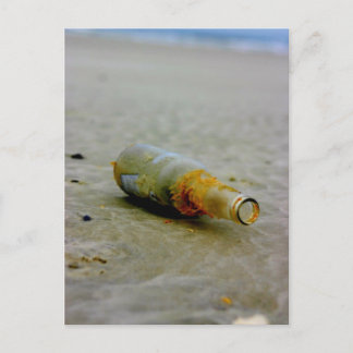 Meldung in einer Flasche Postkarte