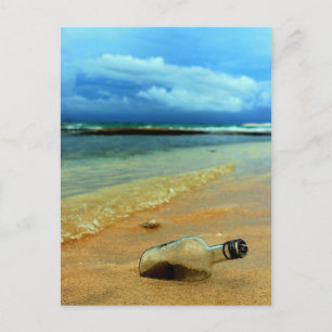 Meldung in einer Flasche Postkarte