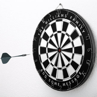 Meldung "Klassische schwarze und weiße benutzerdef Dartscheibe