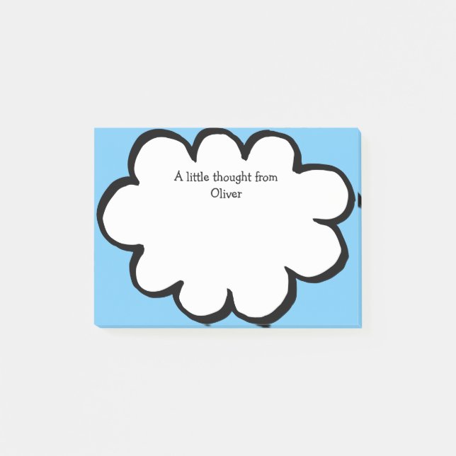 Meldung "niedlich Cloud-Personalisierter Name" Post-it Klebezettel (Vorderseite)