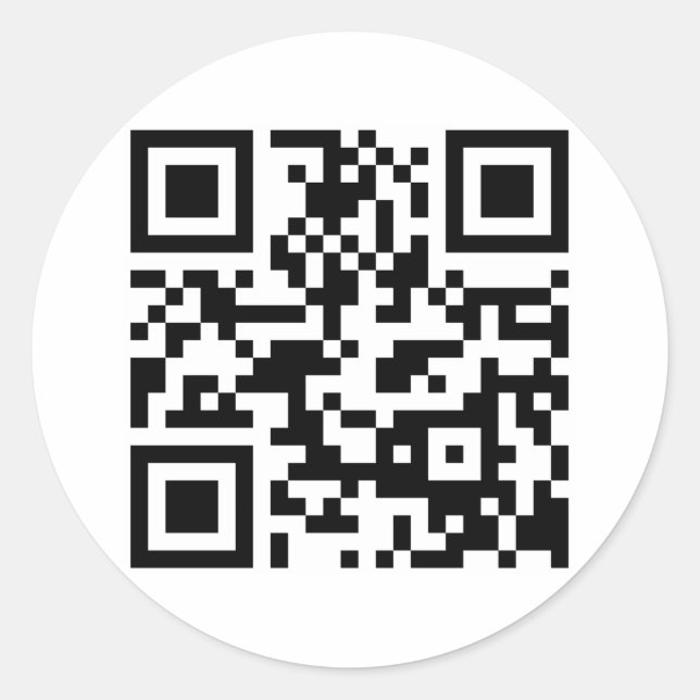 Meldung QR-Code auf Website Runder Aufkleber (Vorderseite)