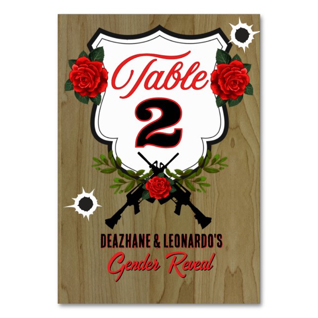 Meldung von Waffen oder Rose Tischnummer (Vorderseite)