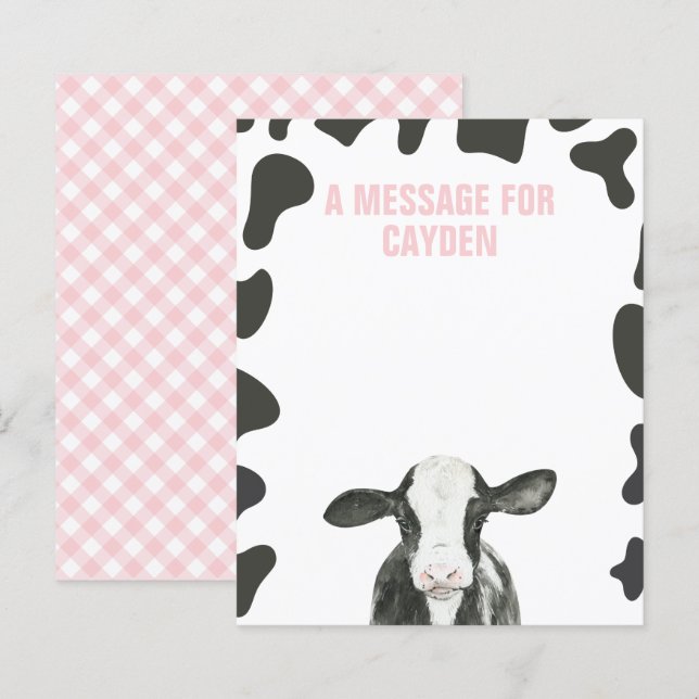 Meldungskarte der Heiligen Kuh zum ersten Geburtst (Vorne/Hinten)