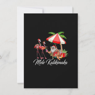 Mele Kalikimaka Aloha Hawaiian Flamingo Santa Chri Einladung