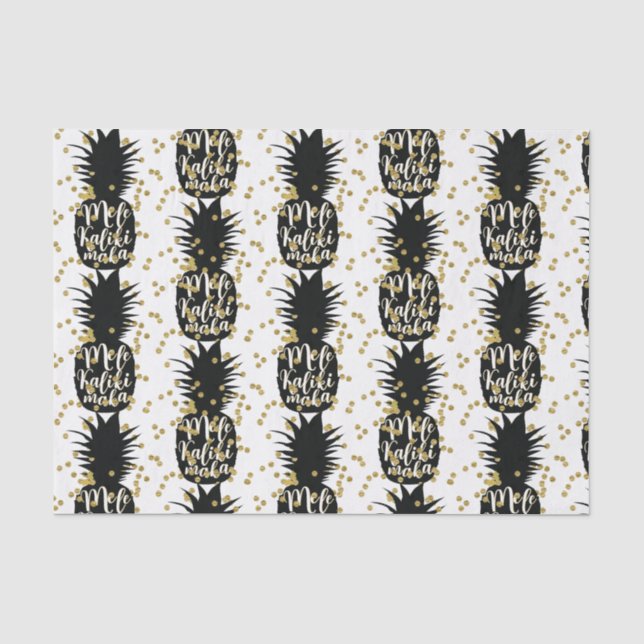 Mele Kalikimaka Ananas Hawaiianische Weihnachten Seidenpapier (Vorderseite)