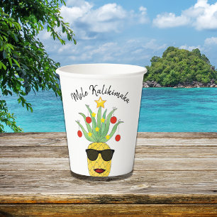 Mele Kalikimaka Ananas Pappbecher
