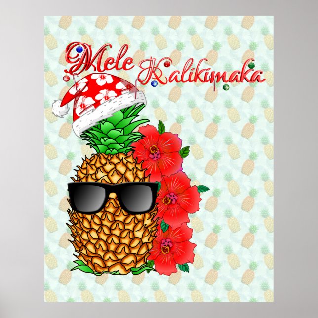 Mele Kalikimaka Ananas Poster (Vorne)