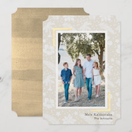 Mele Kalikimaka Beige Foto Holiday Card Einladung