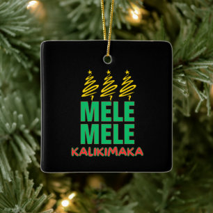 Mele Kalikimaka Bold Hawaiian Weihnachten Keramikornament