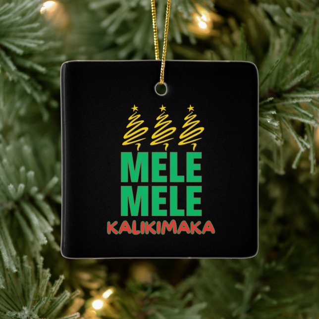 Mele Kalikimaka Bold Hawaiian Weihnachten Keramikornament (Baum)