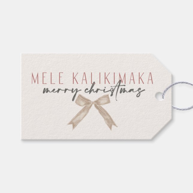 Mele Kalikimaka Bow, Weihnachten im hawaiianischen Geschenkanhänger (Vorderseite (Horizontal))