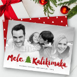 Mele Kalikimaka Brush Script Christmas Tree Photo Feiertagskarte<br><div class="desc">Designed by fat*fa*tin. Easy to customize with your own text,  photo or image. For custom requests,  please contact fat*fa*tin directly. Custom charges apply.

www.zazzle.com/fat_fa_tin
www.zazzle.com/color_therapy
www.zazzle.com/fatfatin_blue_knot
www.zazzle.com/fatfatin_red_knot
www.zazzle.com/fatfatin_mini_me
www.zazzle.com/fatfatin_box
www.zazzle.com/fatfatin_design
www.zazzle.com/fatfatin_ink</div>