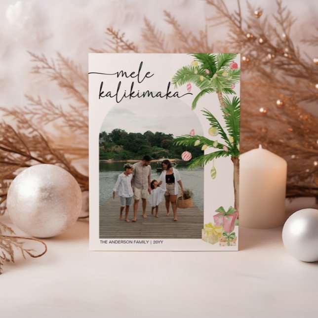 mele kalikimaka Carte photo de Noël (Créateur téléchargé)