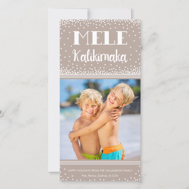 Mele Kalikimaka Carte photo de vacances / Beige (Devant)