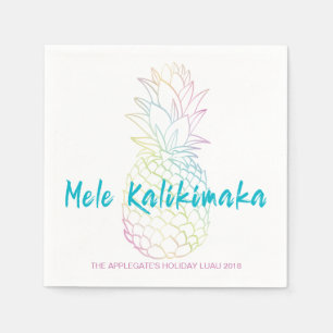 Mele Kalikimaka Christmas Ananas Hawaiian Luau Serviette