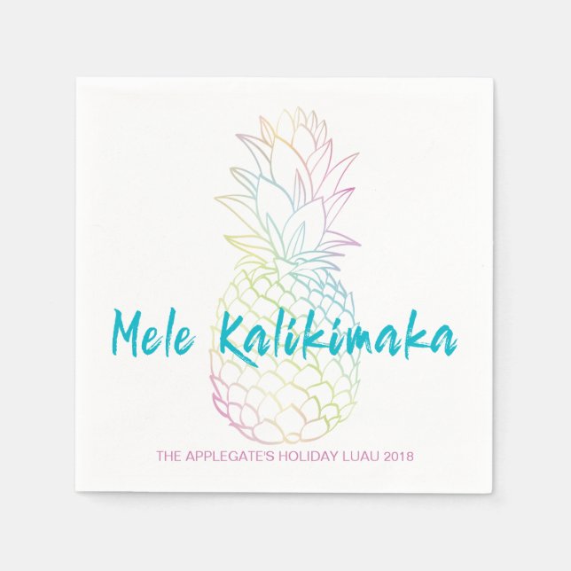 Mele Kalikimaka Christmas Ananas Hawaiian Luau Serviette (Vorderseite)