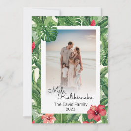 Mele Kalikimaka Christmas Family Foto Tropical Feiertagskarte