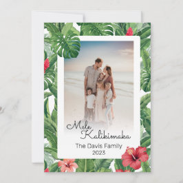 Mele Kalikimaka Christmas Family Foto Tropical Feiertagskarte