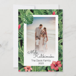 Mele Kalikimaka Christmas Family Foto Tropical Feiertagskarte