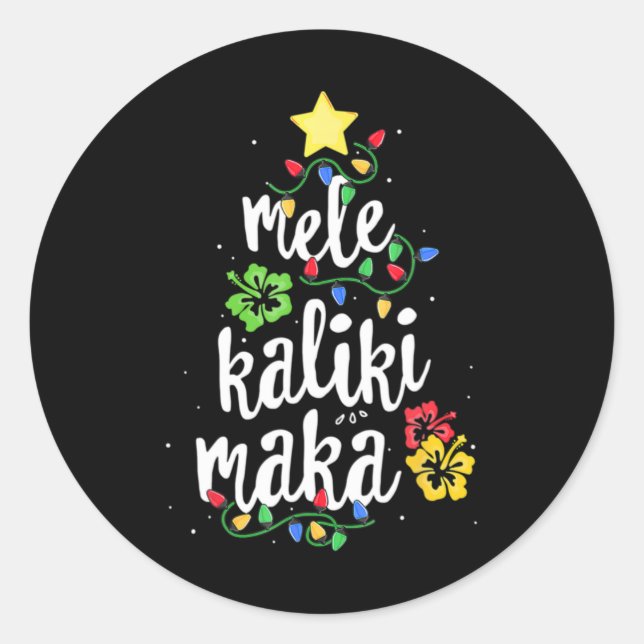 Mele Kalikimaka Christmas Hawaiian T Shirt  Runder Aufkleber (Vorderseite)