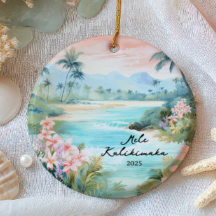 Mele kalikimaka Christmas Keramik Ornament