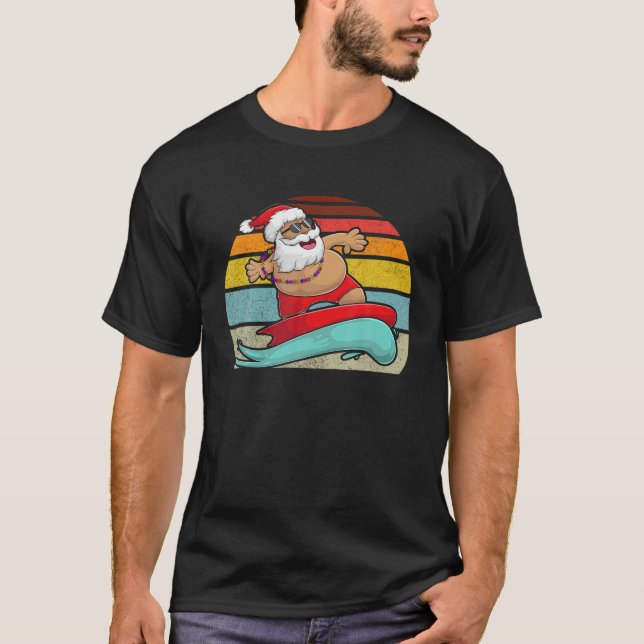 Mele Kalikimaka Christmas Men Apparel Funny Santa T-Shirt (Vorderseite)