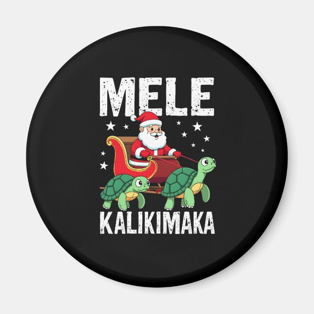 Mele Kalikimaka Christmas Shirt � Santa Sleigh Sea Magnet (Vorne)