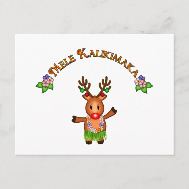 Mele Kalikimaka Deer Postkarte (Vorderseite)