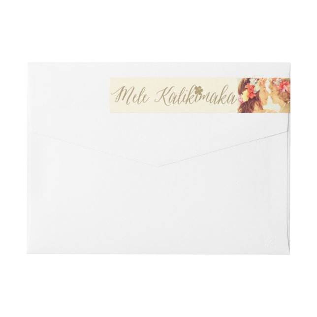 Mele Kalikimaka Einfache Weihnachts-Foto-Adresse (Rückseite)