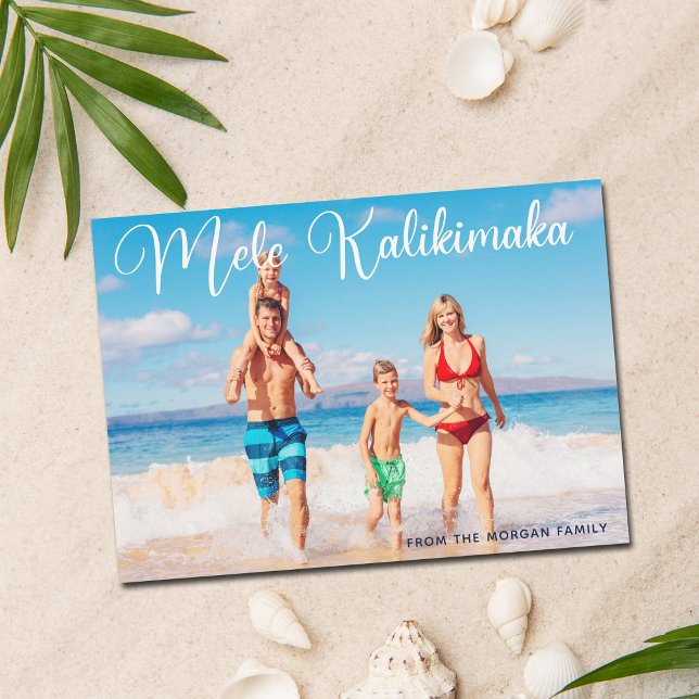 Mele Kalikimaka Family Foto Beach Weihnachten (Von Creator hochgeladen)